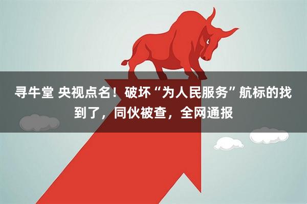 寻牛堂 央视点名！破坏“为人民服务”航标的找到了，同伙被查，全网通报